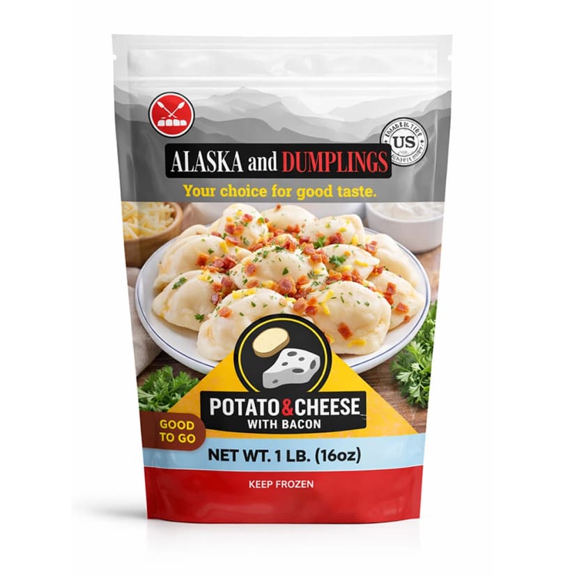 Alaskan Dumplings Potato & Cheese with Bacon